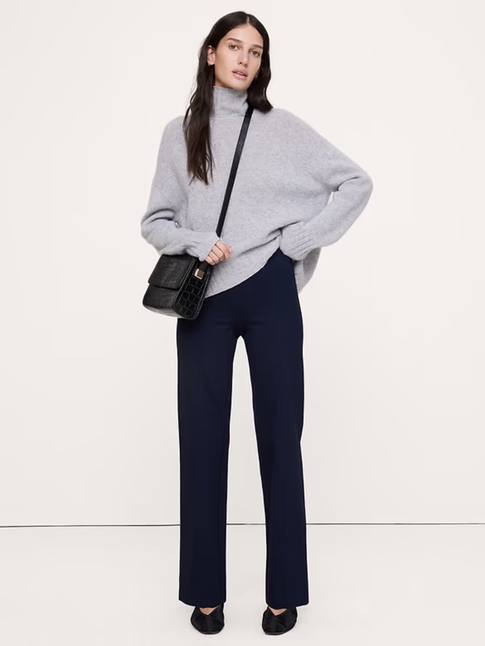 NWT! Banana Republic Hyper Navy Blue Straight Everywhere Ponte Pant 📻4️⃣